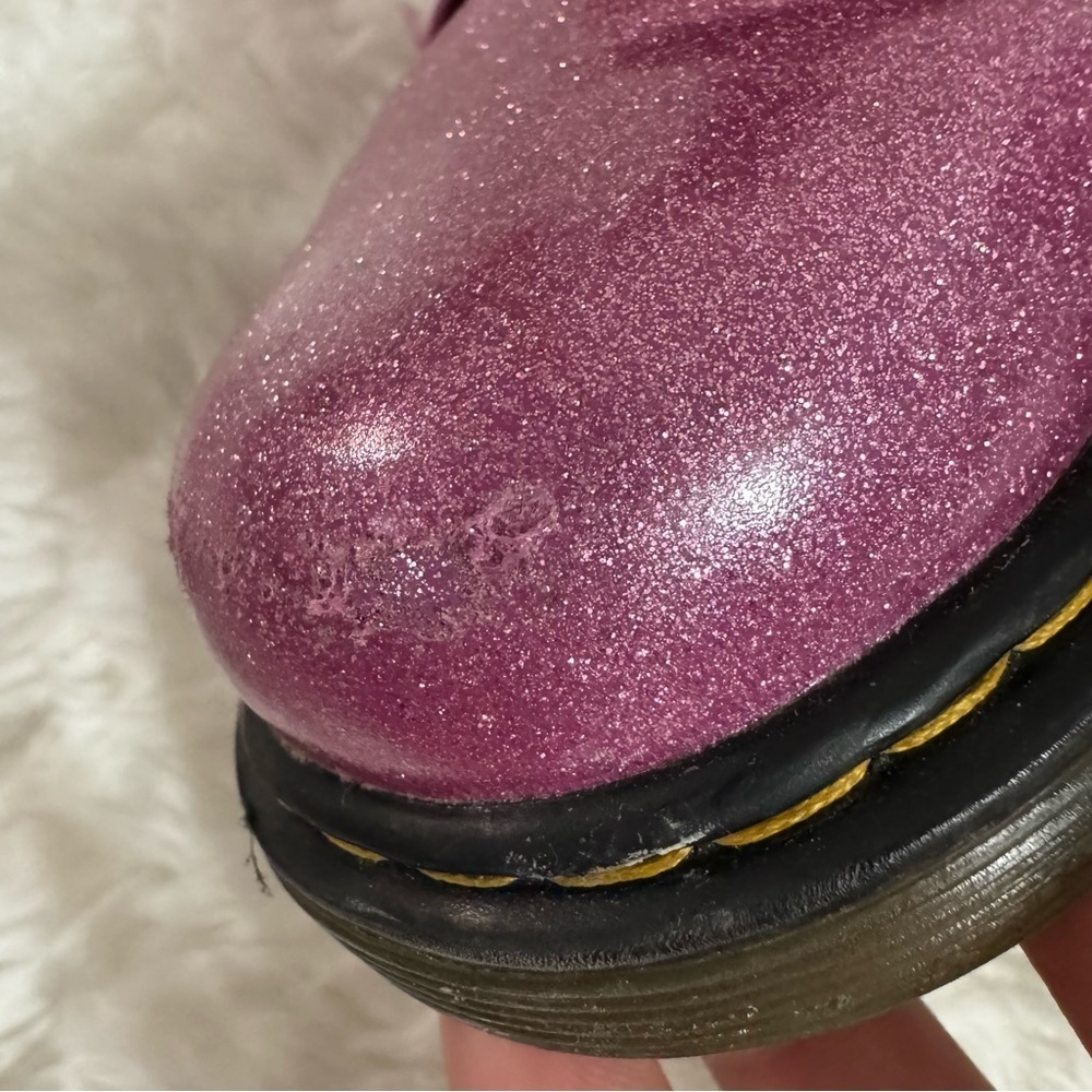 Dr. Martens Pink Patent Leather Combat Boots Size 2 - Picture 6 of 16